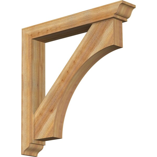 Ekena Millwork Westlake Traditional Rough Sawn Bracket w/ Offset Brace, Western Red Cedar, 6"W x 38"D x 38"H BKT0604X38X38WTL01RWR - main